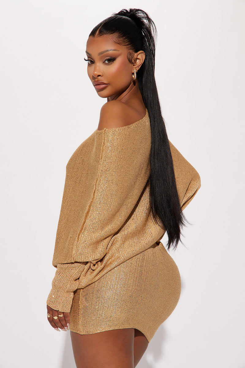 Gold long sweater hotsell