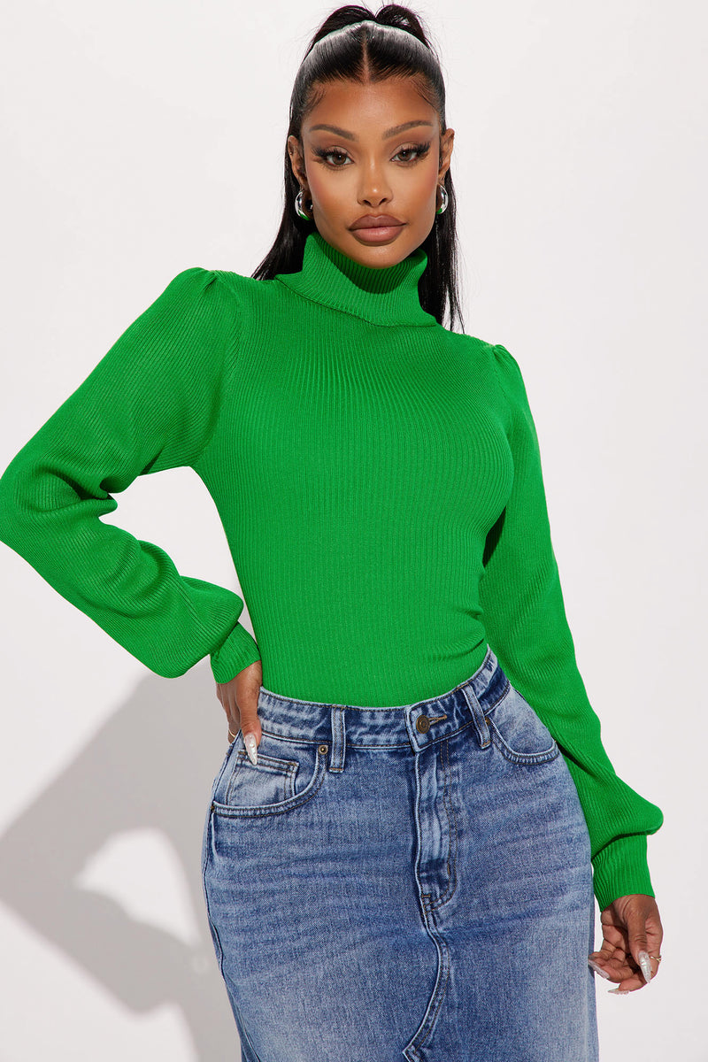 Kelly green turtleneck outlet