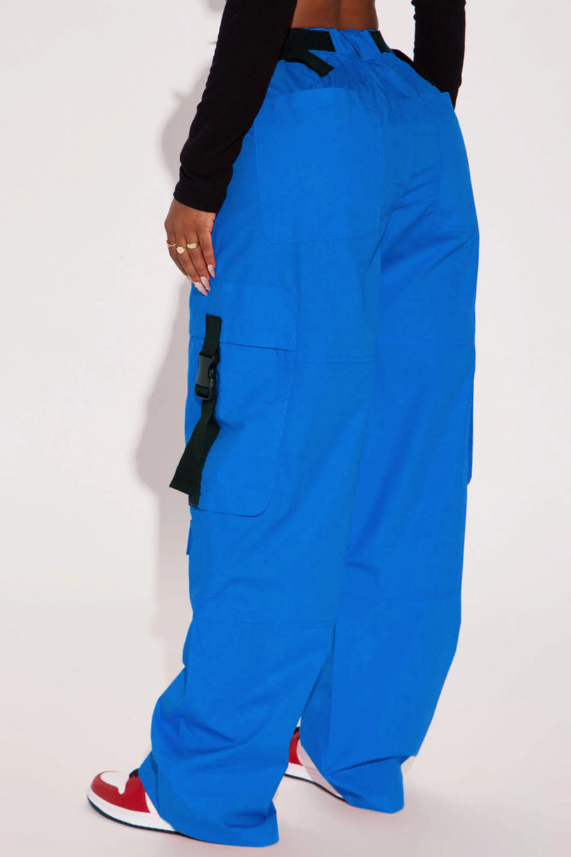 Neon blue new arrivals cargo pants