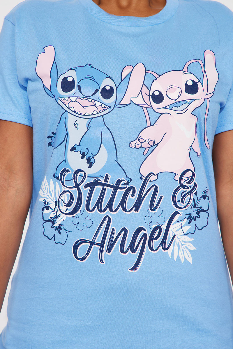 Stitch & Angel Graphic Tee - Blue  Fashion Nova, Screens Tops and