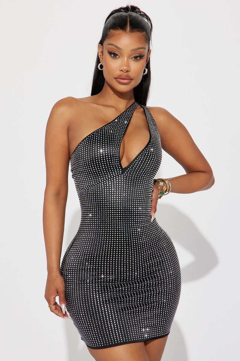 Black rhinestone dress fashion nova outlet
