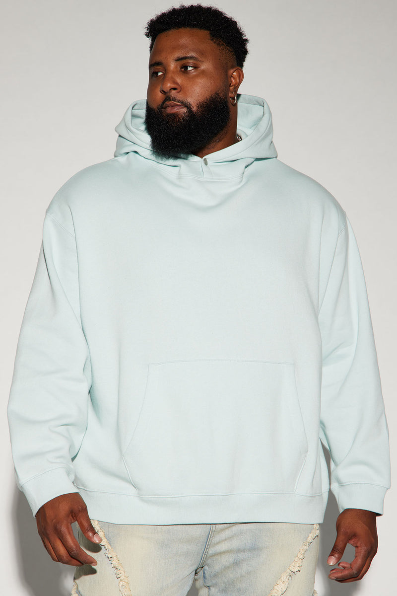 Tyson Hoodie With Snap Button Dusty Blue Fashion Nova Mens