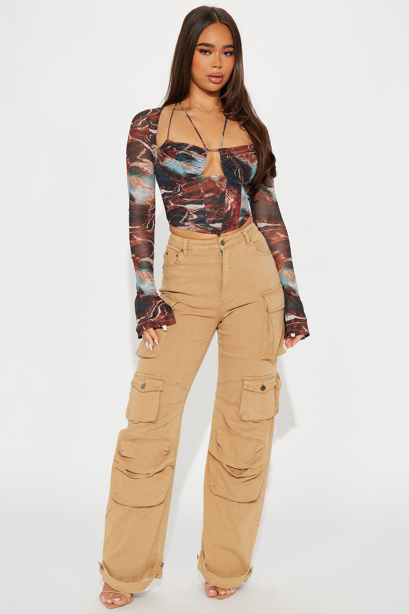 Melina Mesh Corset Top - Multi Color | Fashion Nova, Knit Tops | Fashion Nova