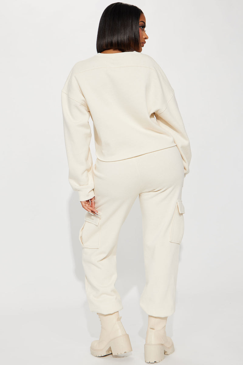 Womens cream top jogger set