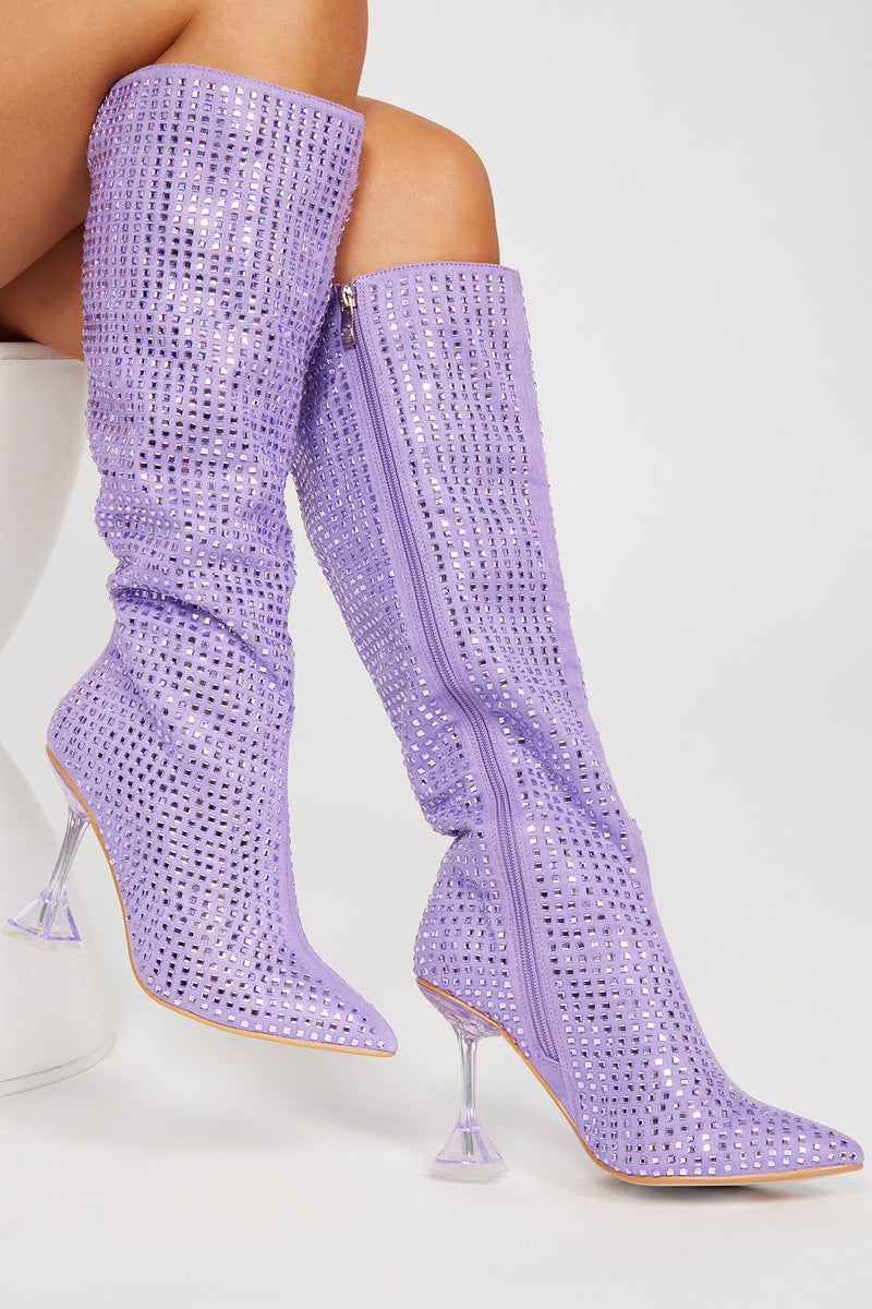 Lilac knee shop high boots