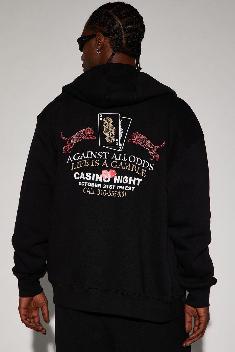 Against All Odds Zip Up Hoodie Black
