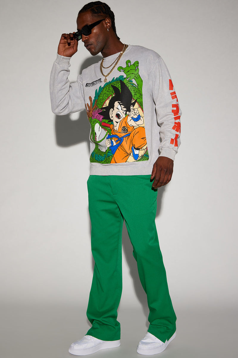Dragon Ball Crew Neck Sweater Heather Grey Fashion Nova Mens