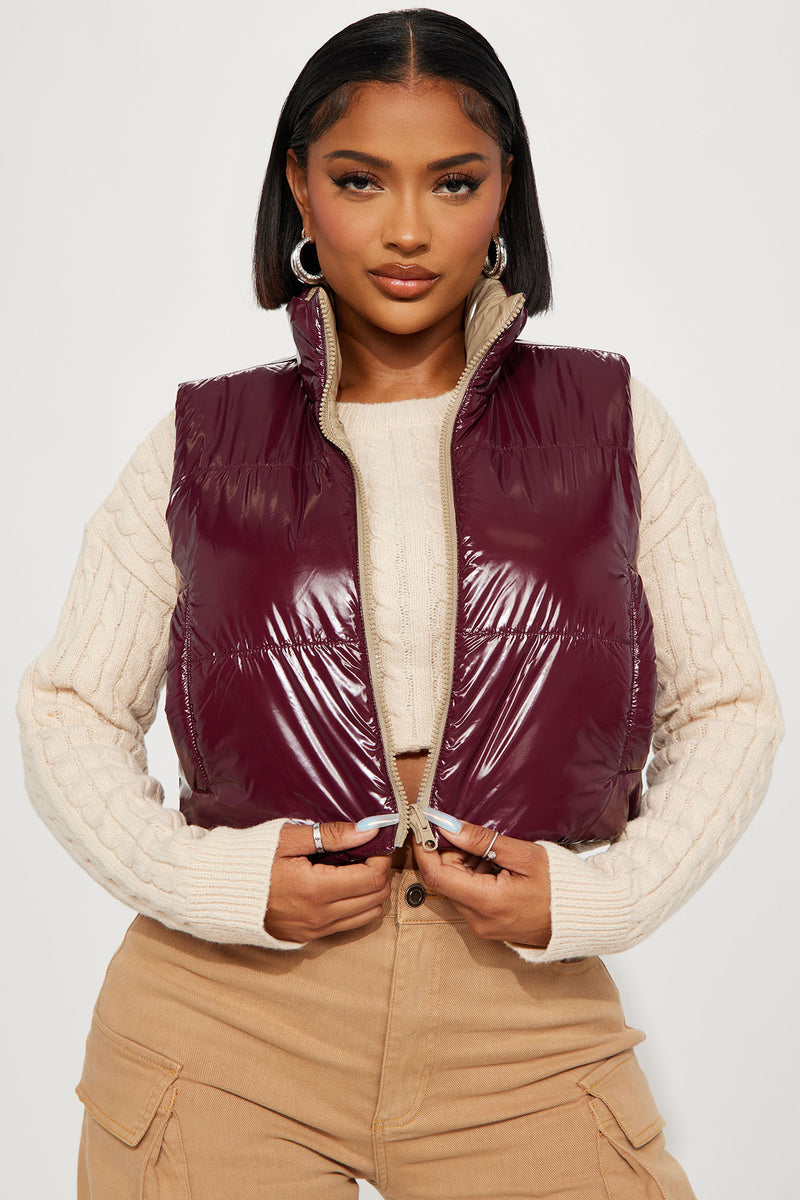 Burgundy outlet bubble vest