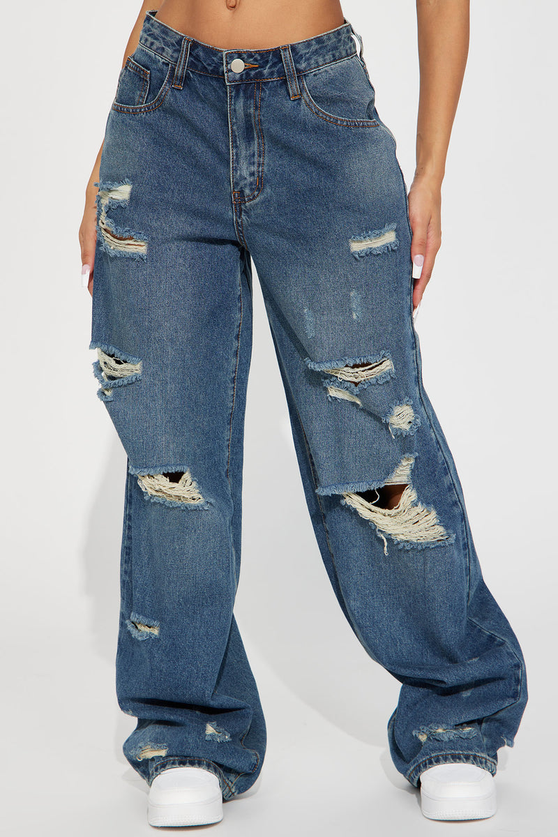 Wide Leg Amazon Tejanos Mujer Monique Vaqueros De Mujer Con