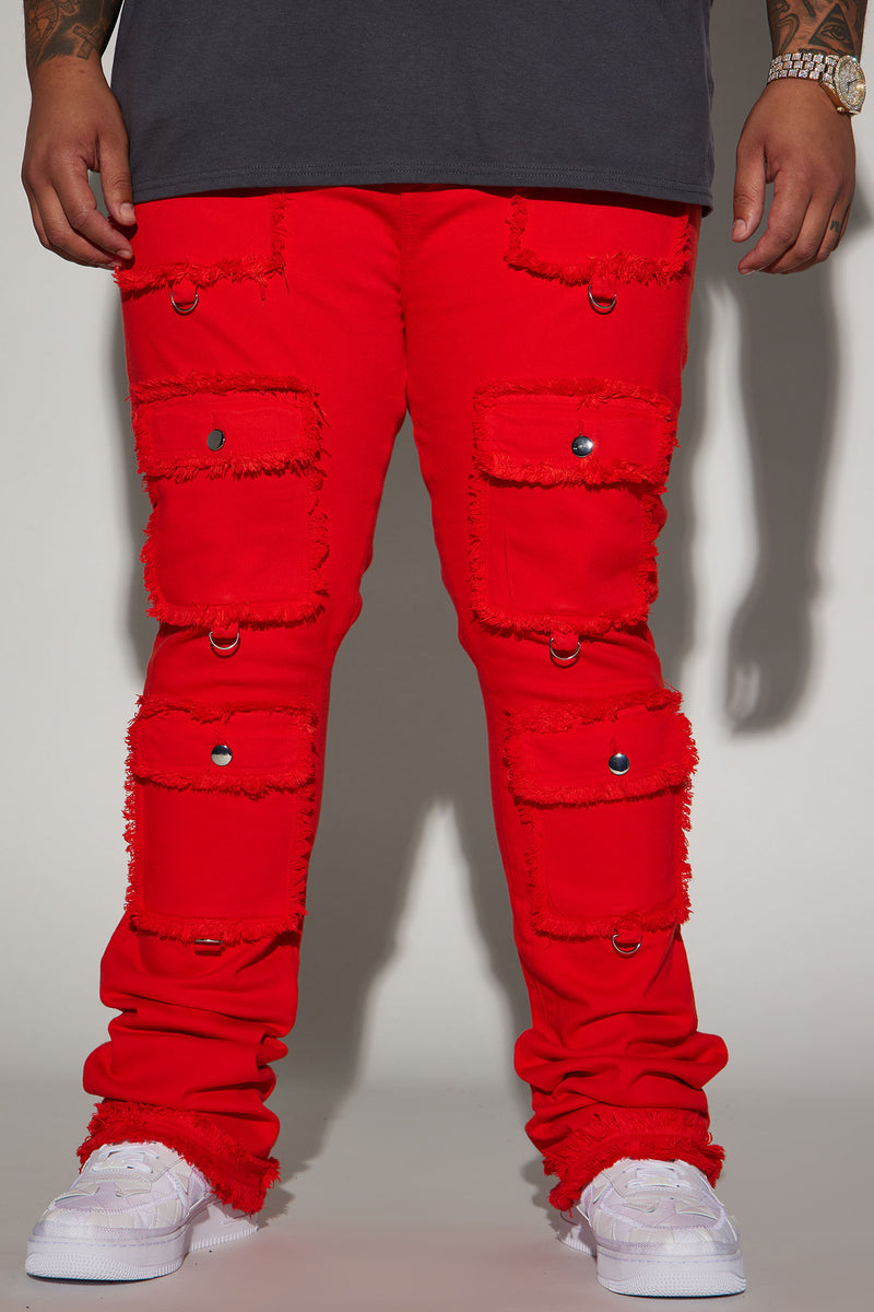 Red cargo pants sale fashion nova