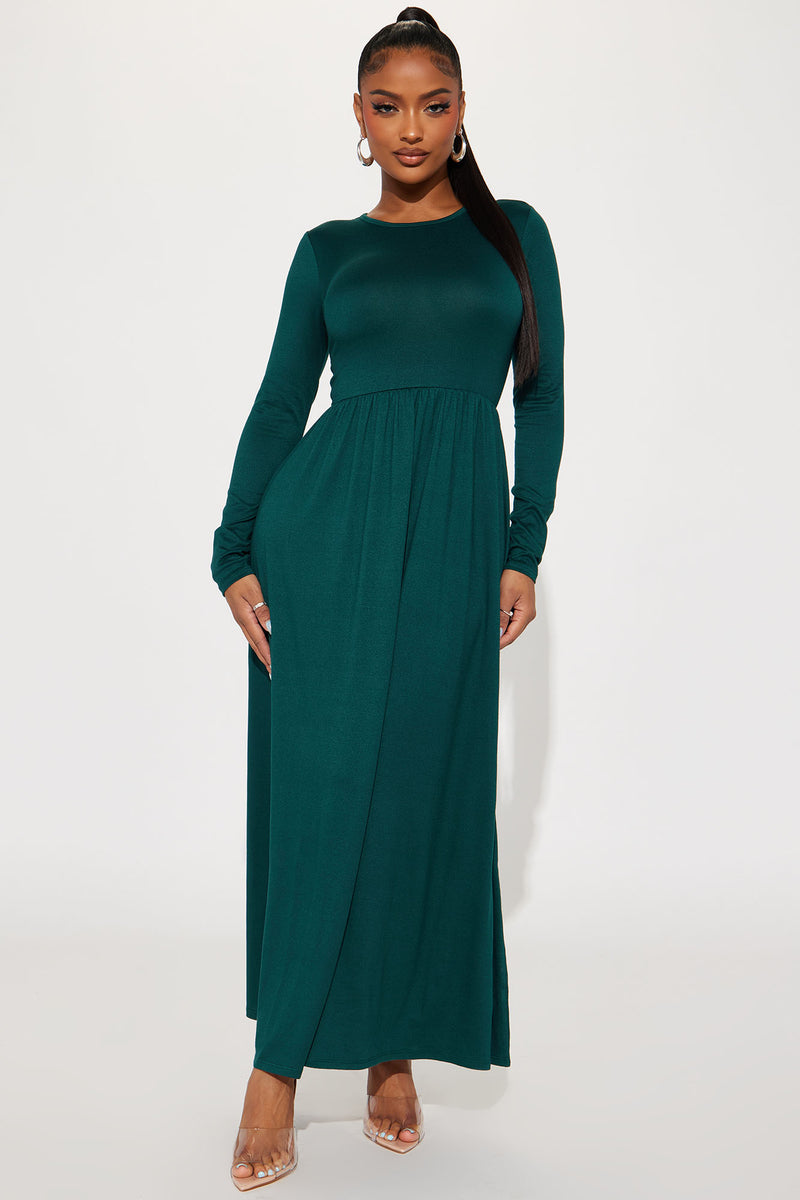 Mila Long Sleeve Maxi Dress Green Fashion Nova, Dresses Fashion Nova