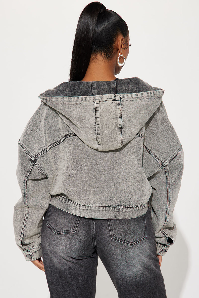 Off the shoulder cheap denim jacket fashion nova