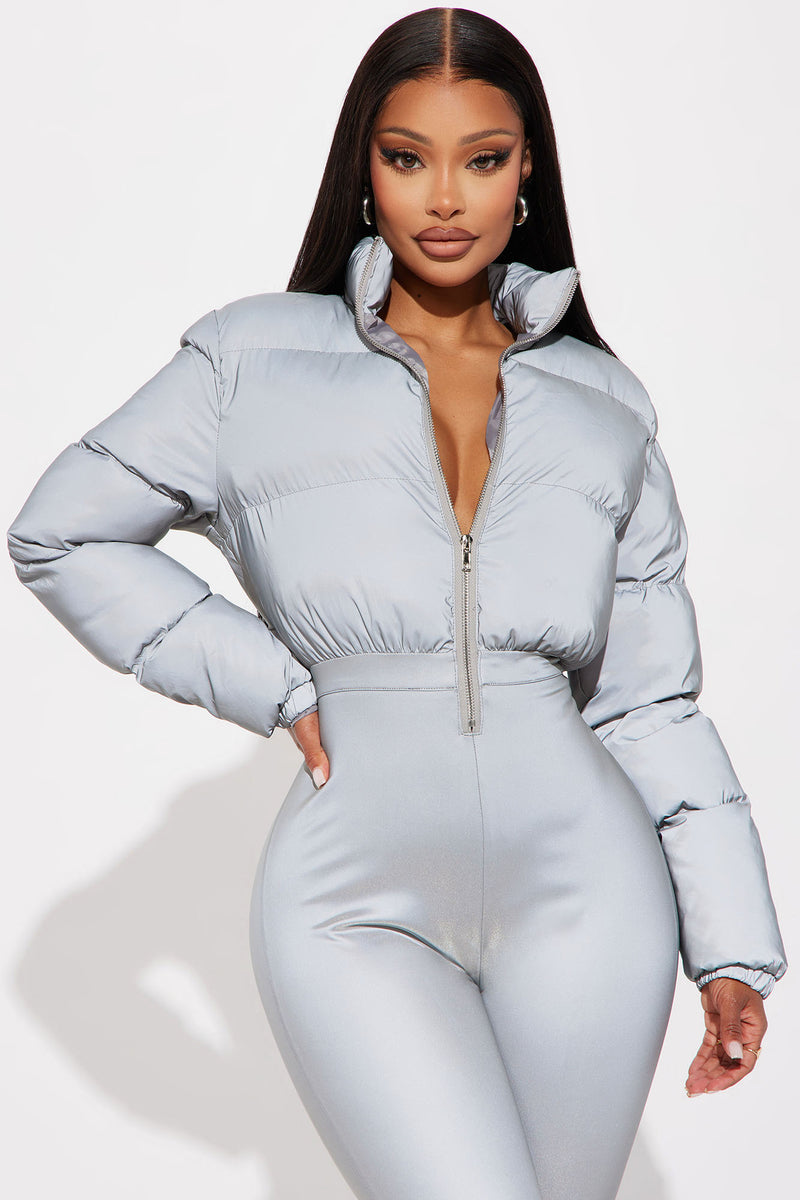 Reflective jumpsuit fashion nova on sale