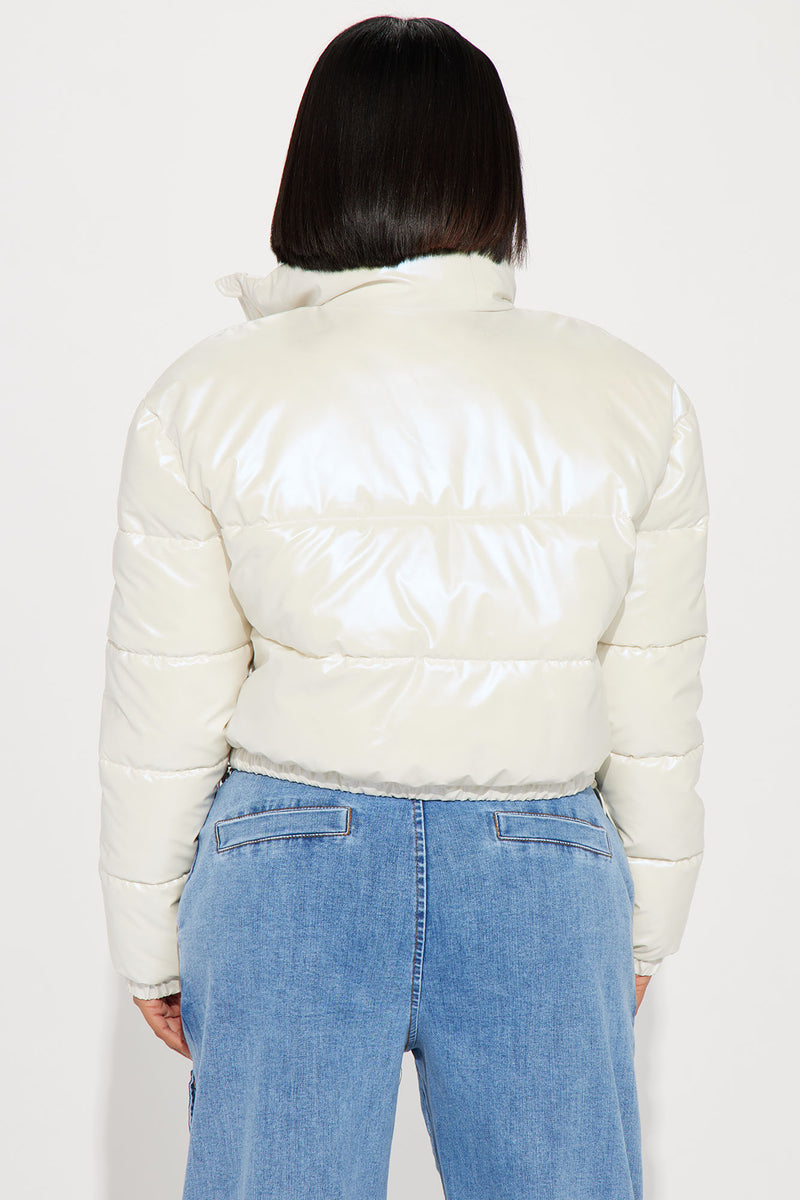 Fashion Nova Women's See Things Clear Reflective Puffer Jacket