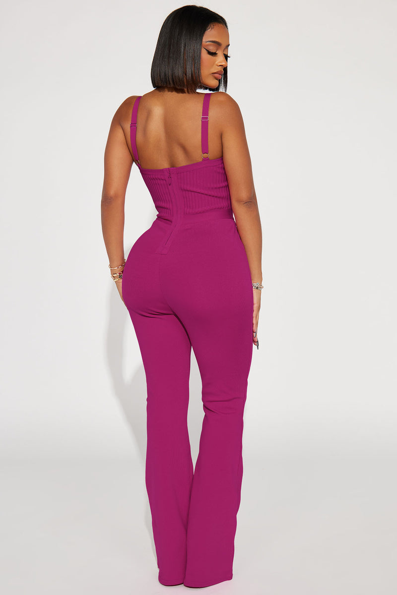 Magenta Jumpsuit with Slits