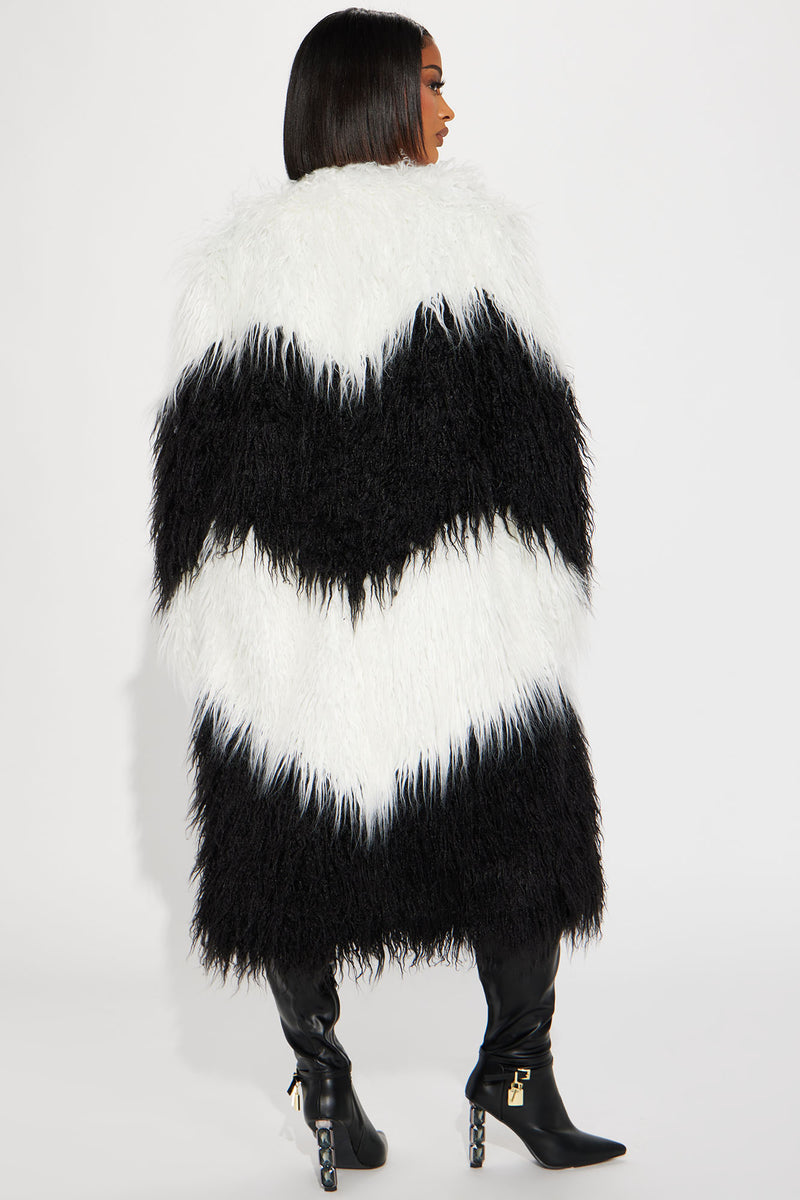 Divine Faux Fur Coat Black White Fashion Nova Jackets Coats