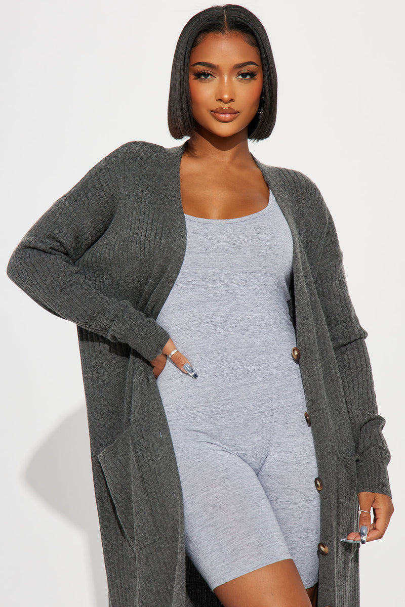 All Weekend Long Cardigan - Grey, Fashion Nova, Sweaters