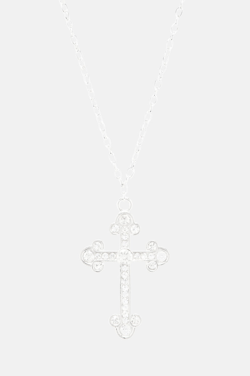 Living Life Cross Necklace Silver Fashion Nova, Jewelry Fashion Nova