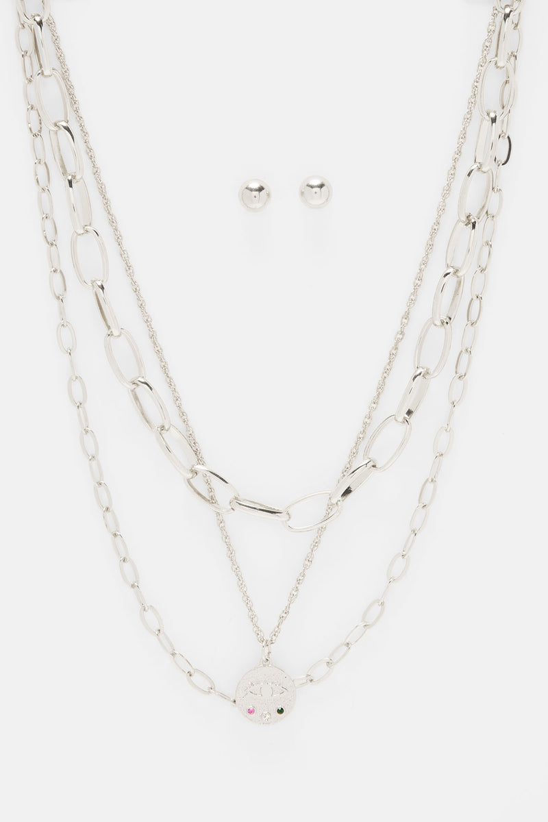 Something New Necklace and Earring Set Silver Fashion Nova, Jewelry