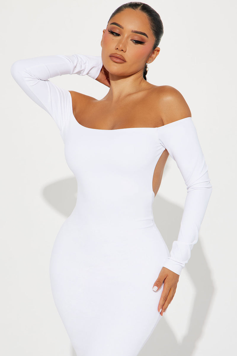 White long sleeve dress 2025 fashion nova