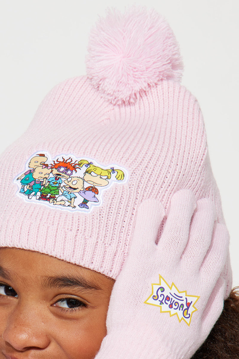 Mini Rugrats Pom Pom Beanie And Glove Set Pink Fashion Nova