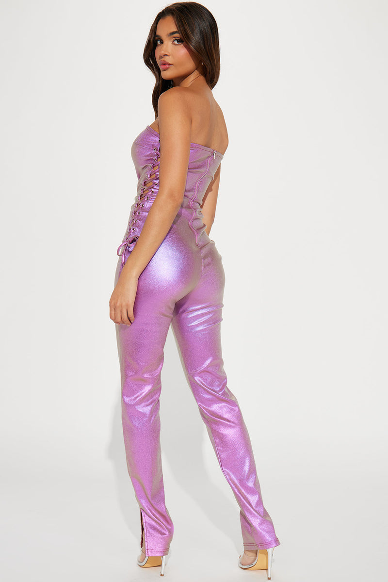 Purple metallic best sale jumpsuit