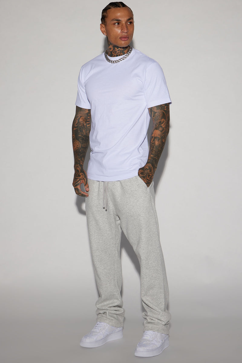 Tyson Heavyweight Straight Sweatpants Heather Grey Fashion