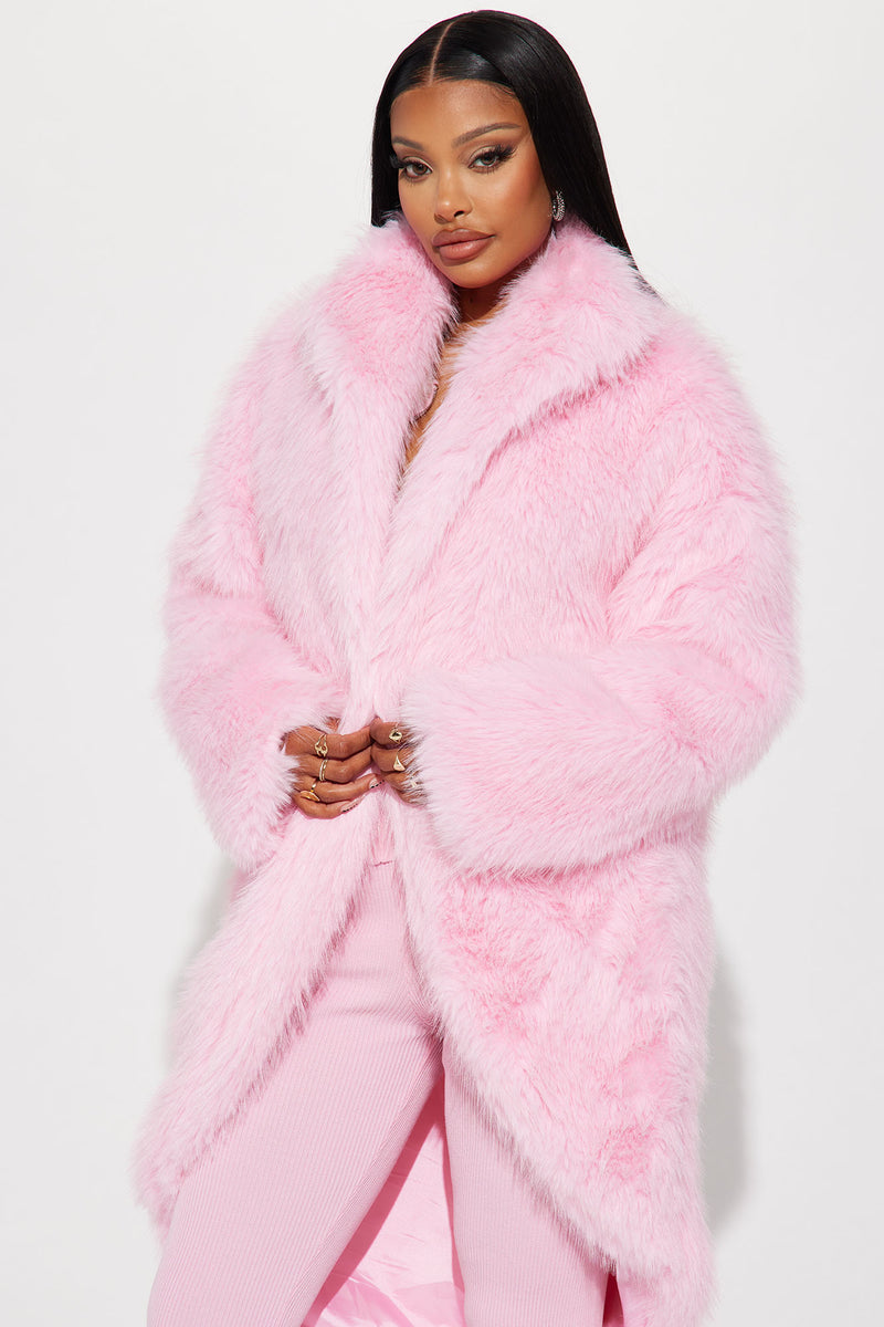 Extra Faux Fur Coat - Pink, Fashion Nova, Jackets & Coats