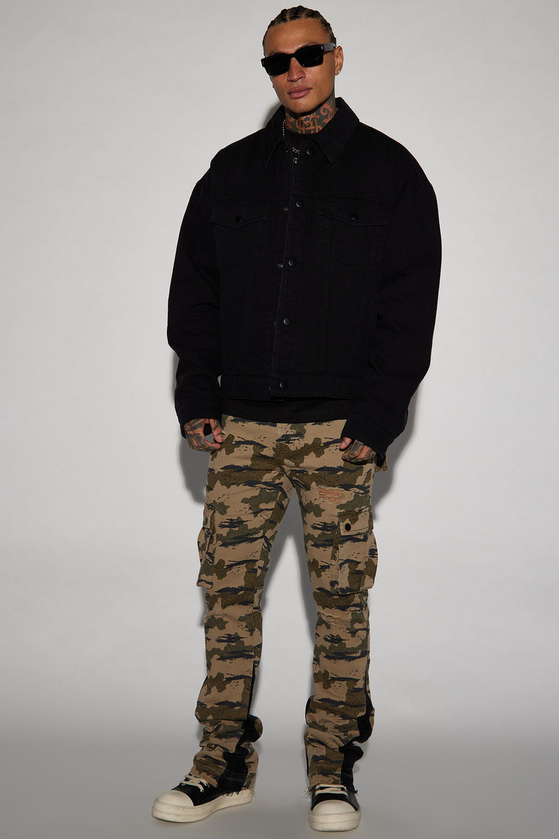 Black camo store jean jacket