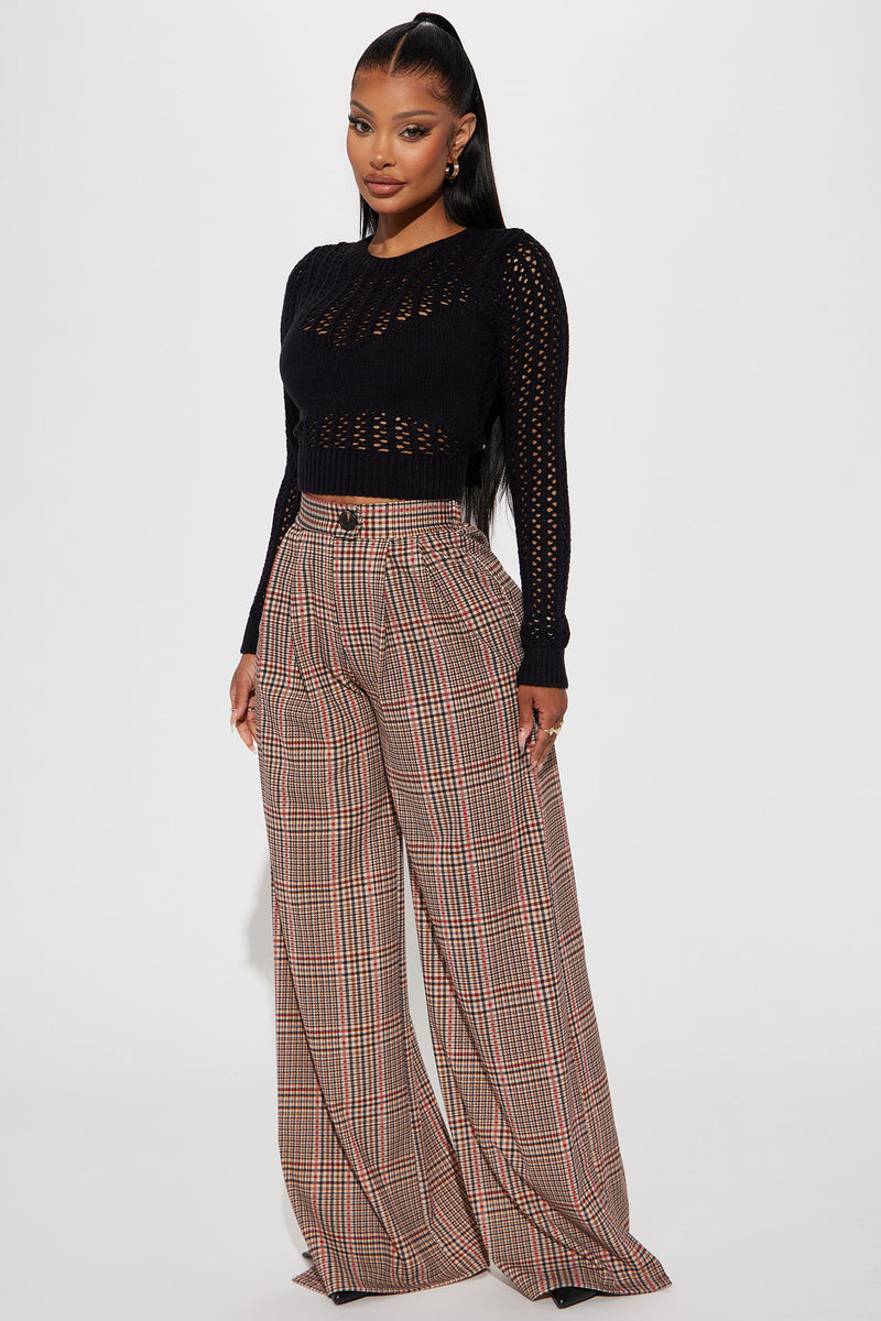 Crop top on sale and trouser combo