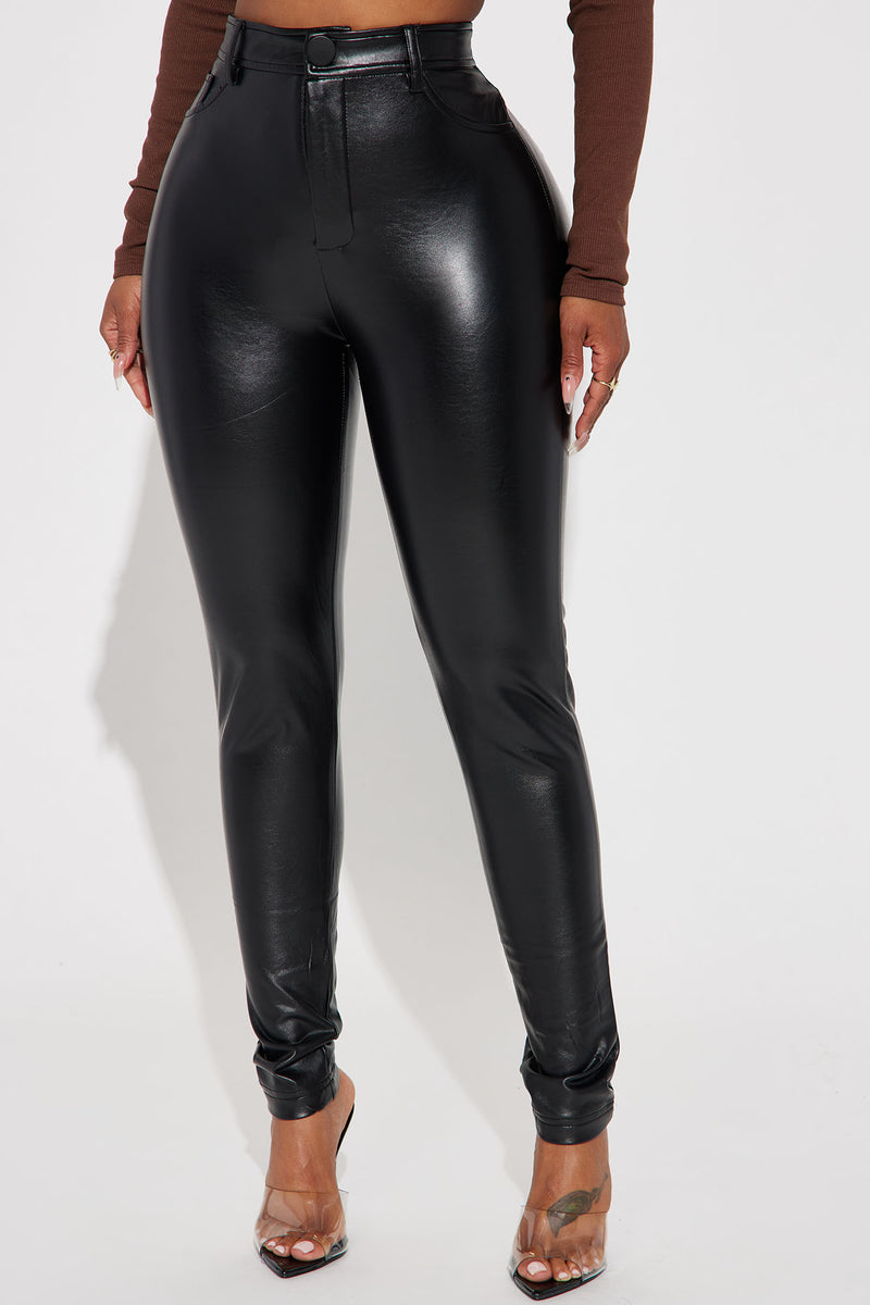 Fashion nova leather pants sales