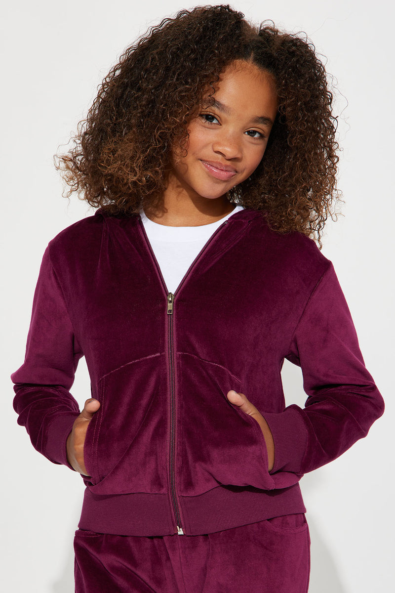 Burgundy velour tracksuit womens 2025