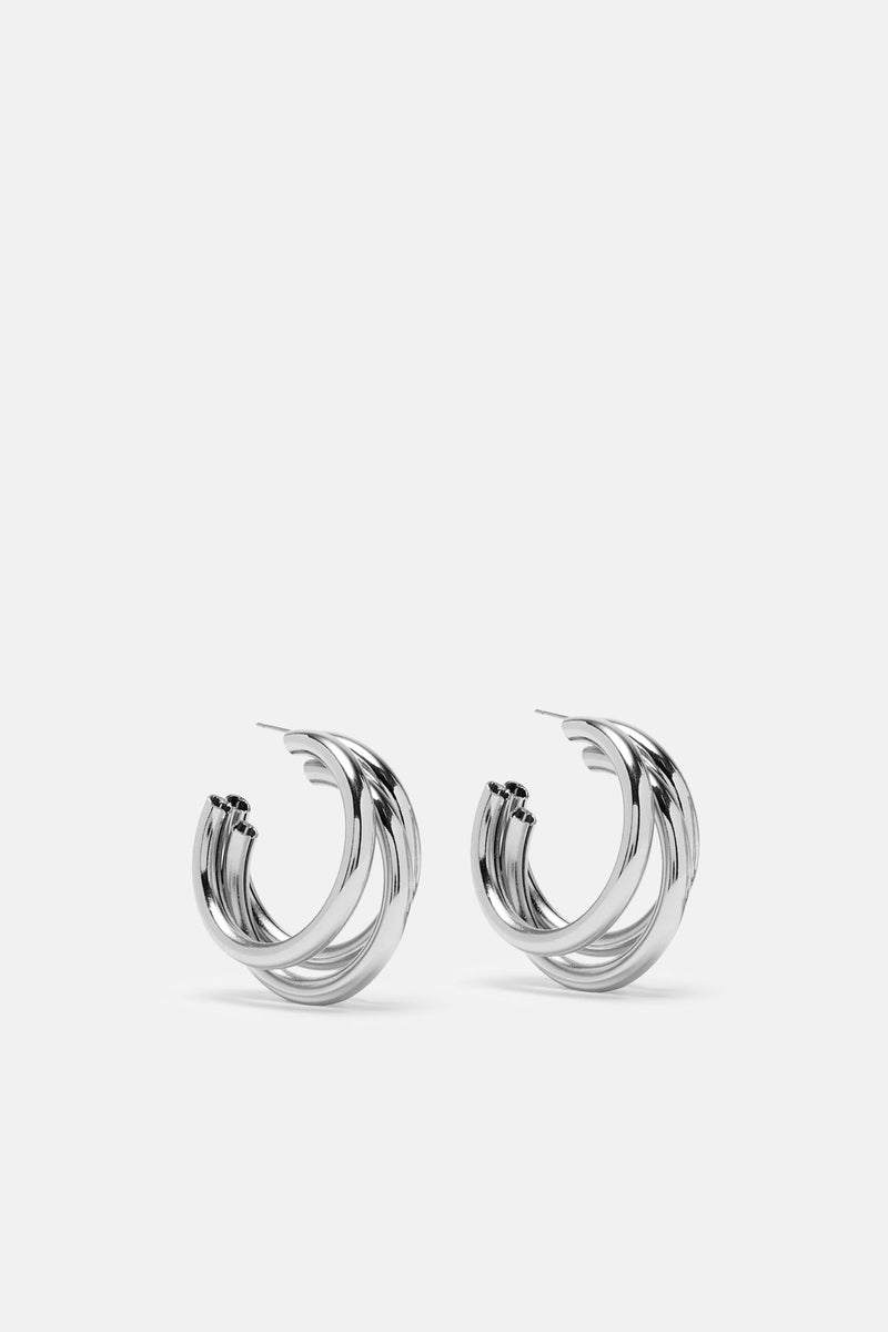 Layla Hoop Earrings Silver Fashion Nova, Jewelry Fashion Nova