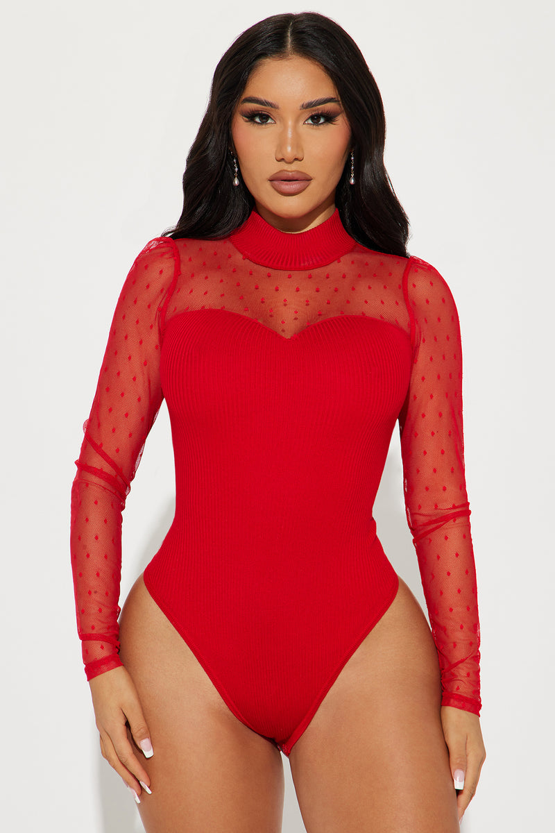 Dream Date Corset Bodysuit - Red, Fashion Nova, Bodysuits