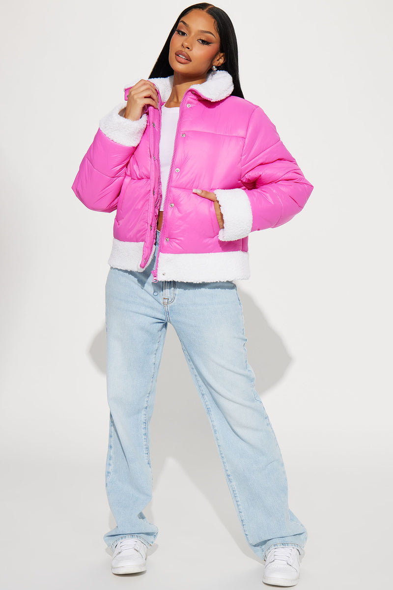 Fuchsia hot sale puffer jacket