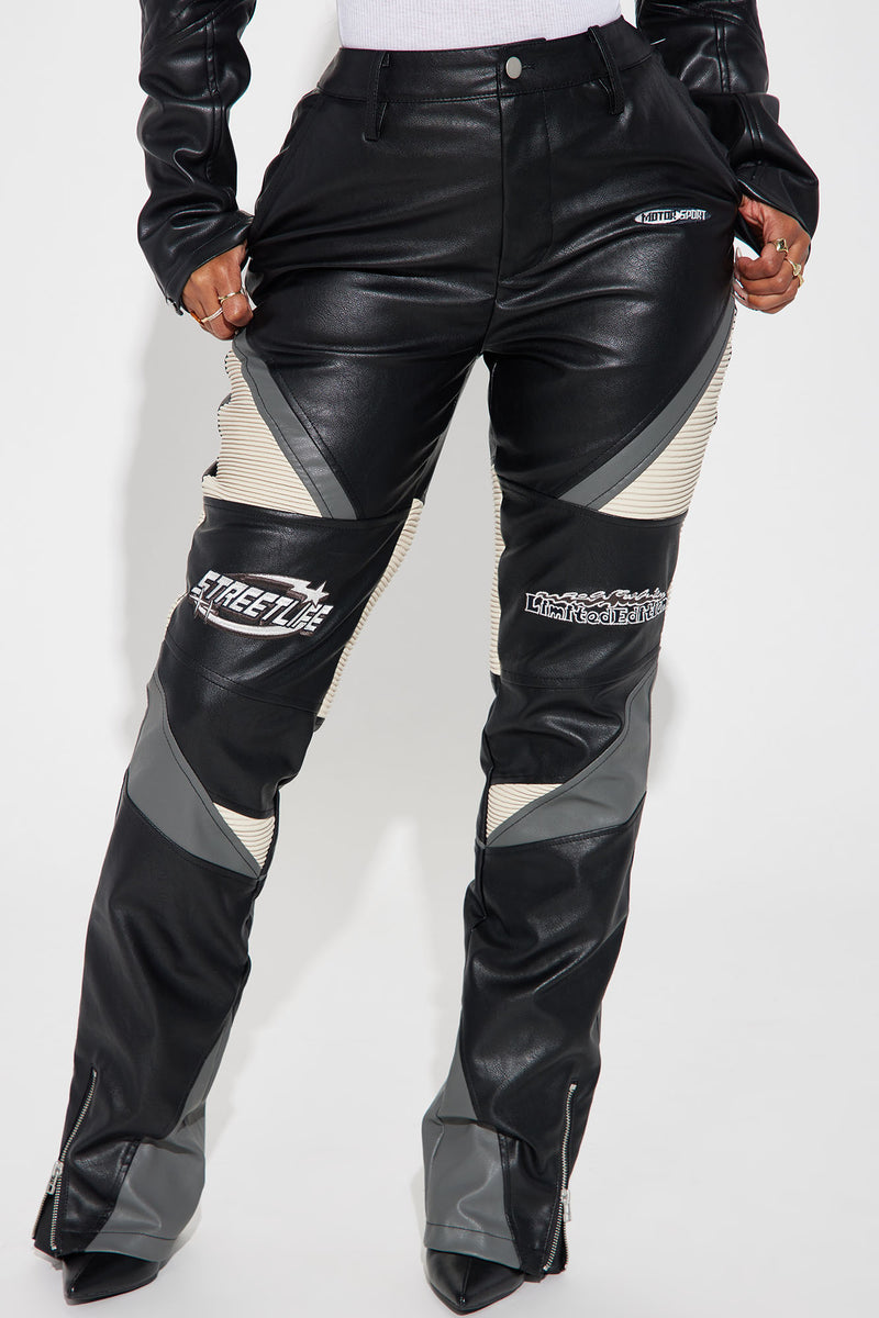 Lets Ride Moto Pant - Black/combo, Fashion Nova, Pants