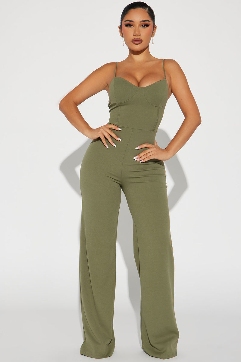 Taking Notes Jumpsuit Olive Fashion Nova, Jumpsuits Fashion Nova