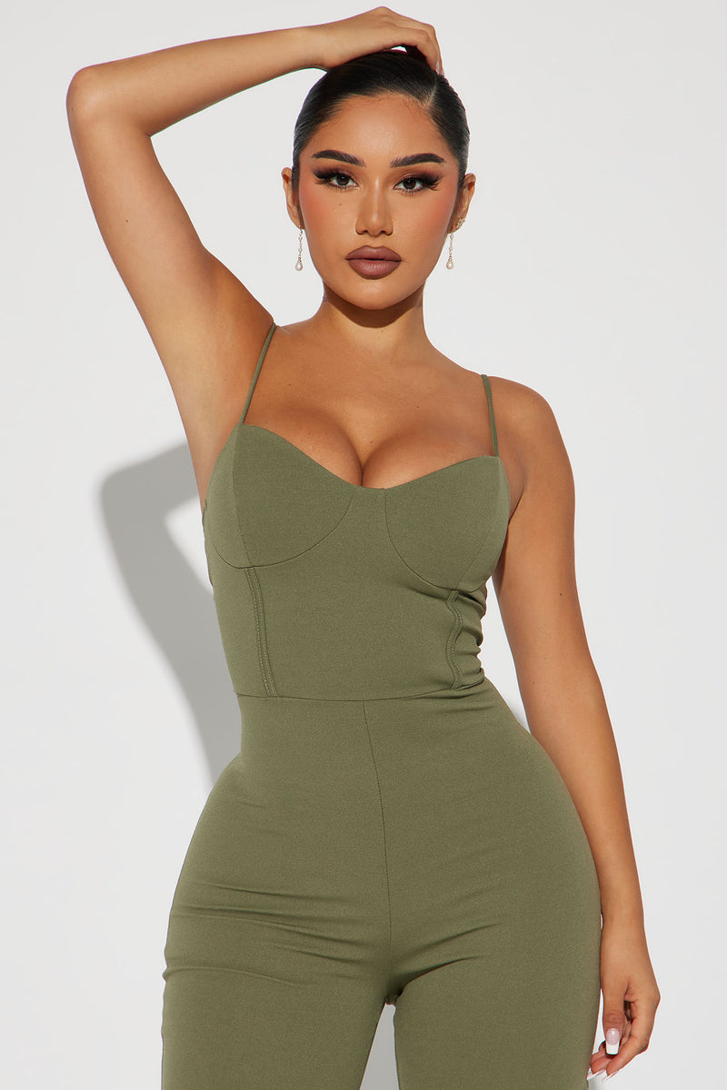 Taking Notes Jumpsuit Olive Fashion Nova, Jumpsuits Fashion Nova