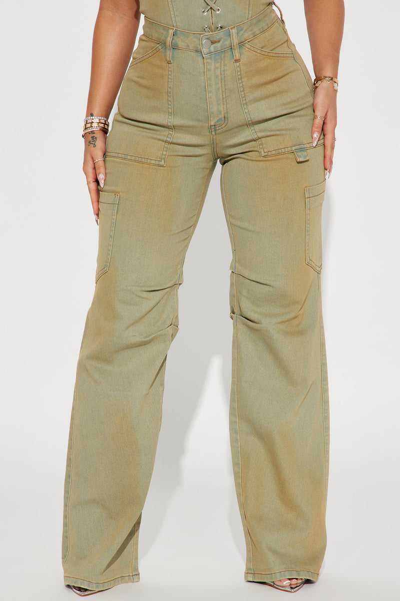 WEST OF MELROSE Womens Satin Cargo Pants - CHARCOAL