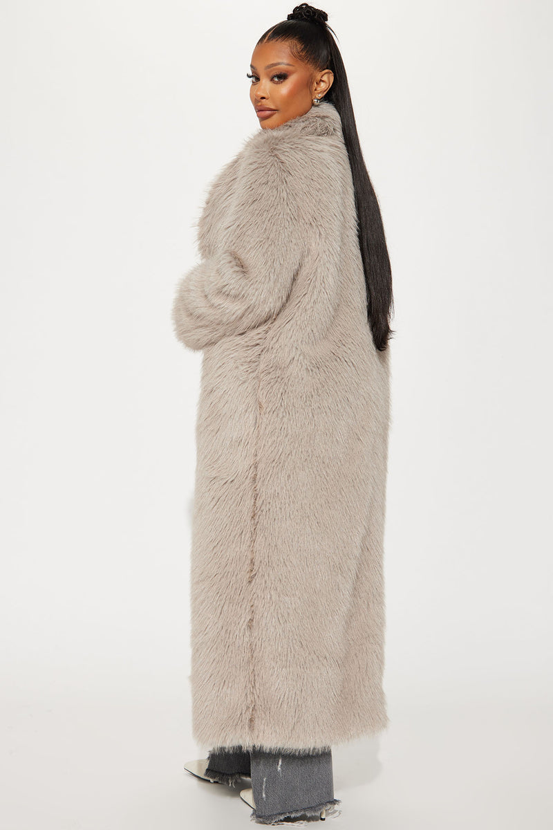 Charcoal top fur coat