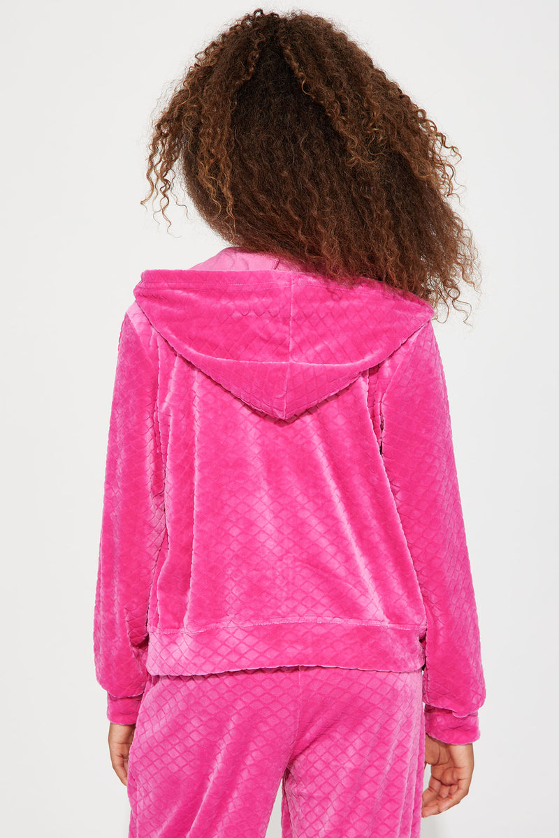Pink velour hoodie sales