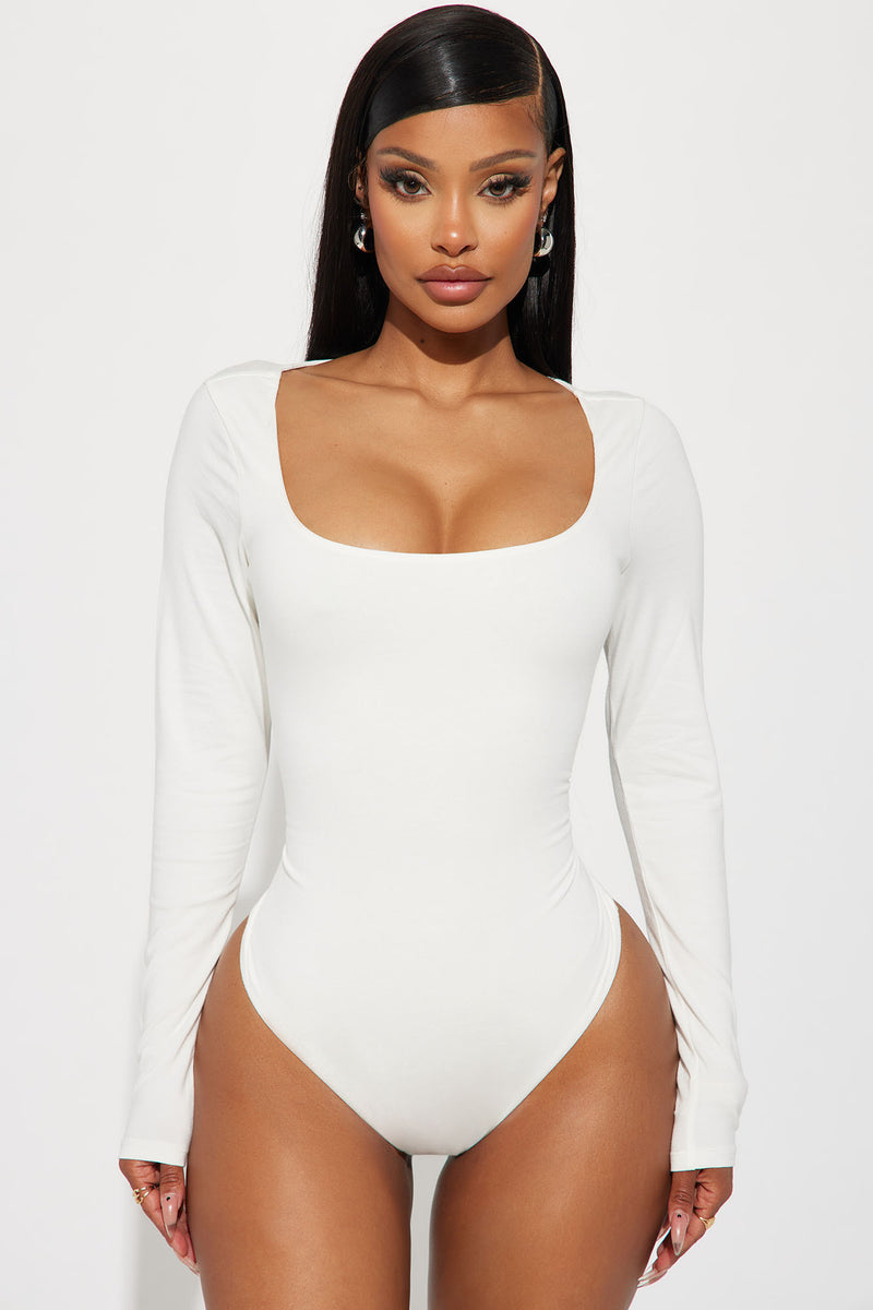 Off white long sleeve bodysuit Clearance