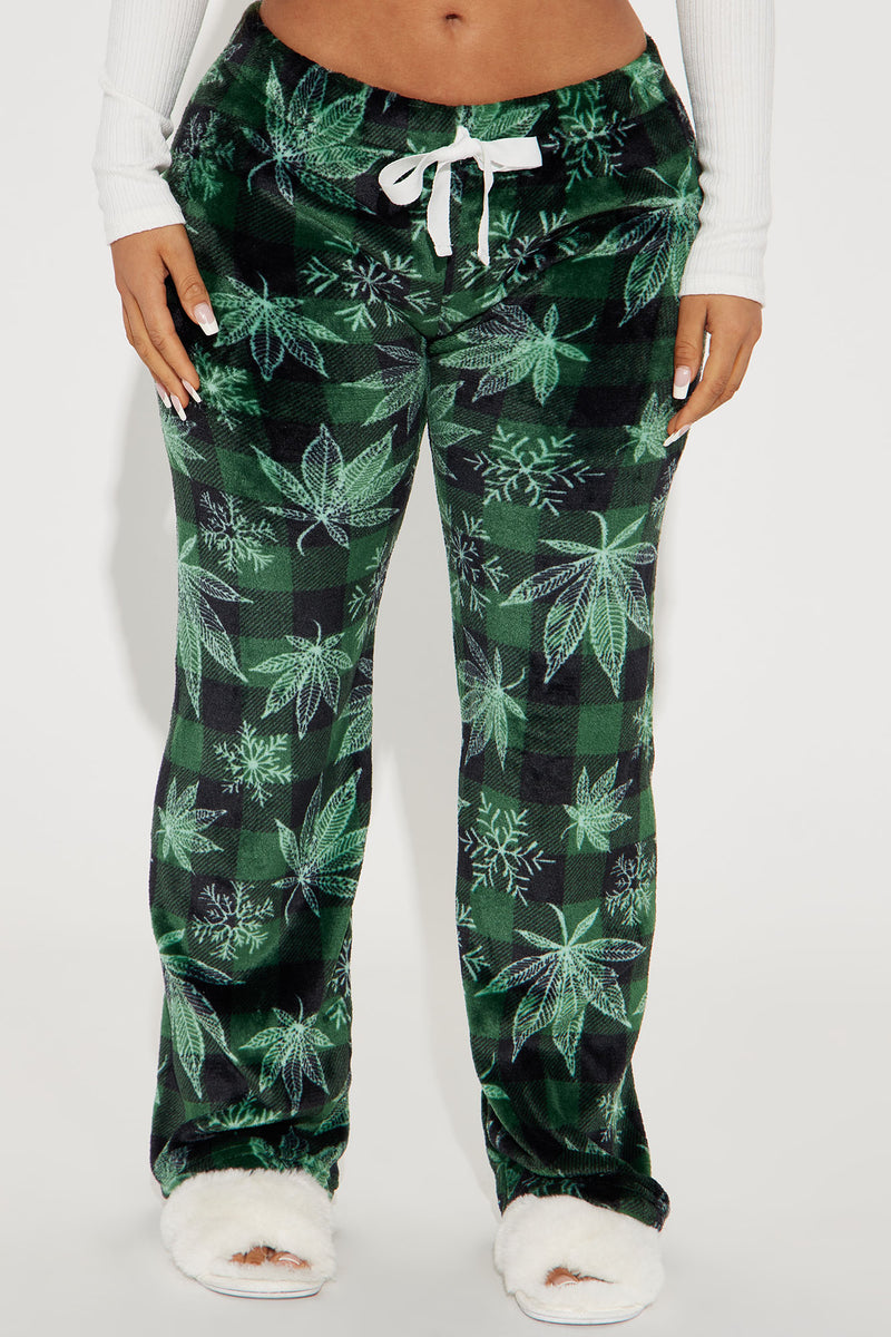 Green Mystic Marsh Button UP Top and Pants PJ Set