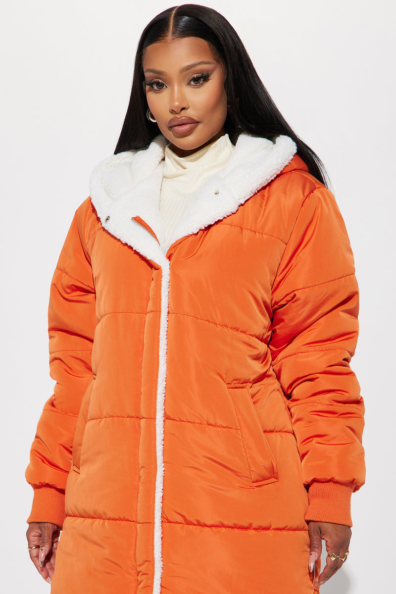 Park City Girl Puffer Coat Orange Fashion Nova Jackets