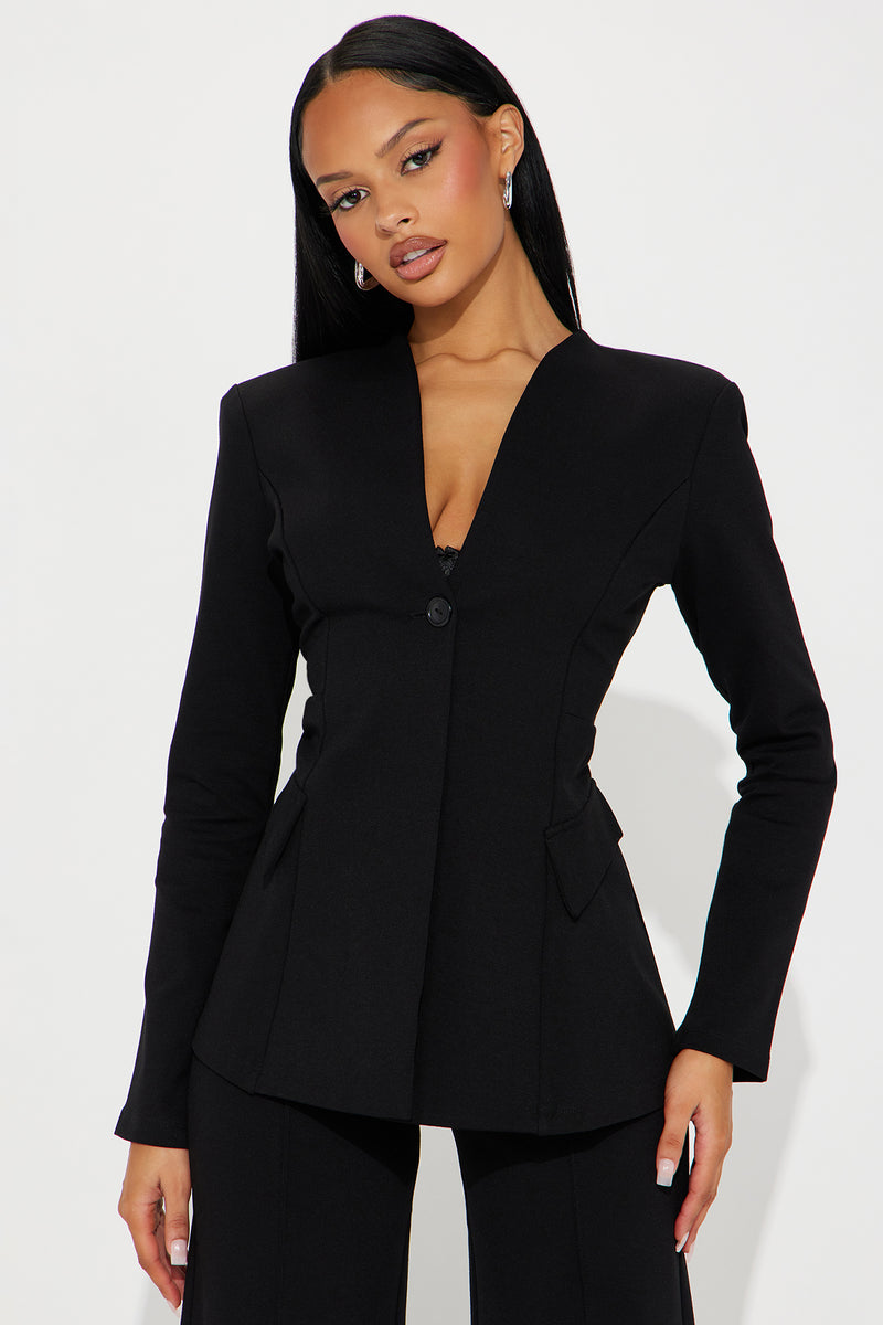 Women's black hotsell blazer and pants