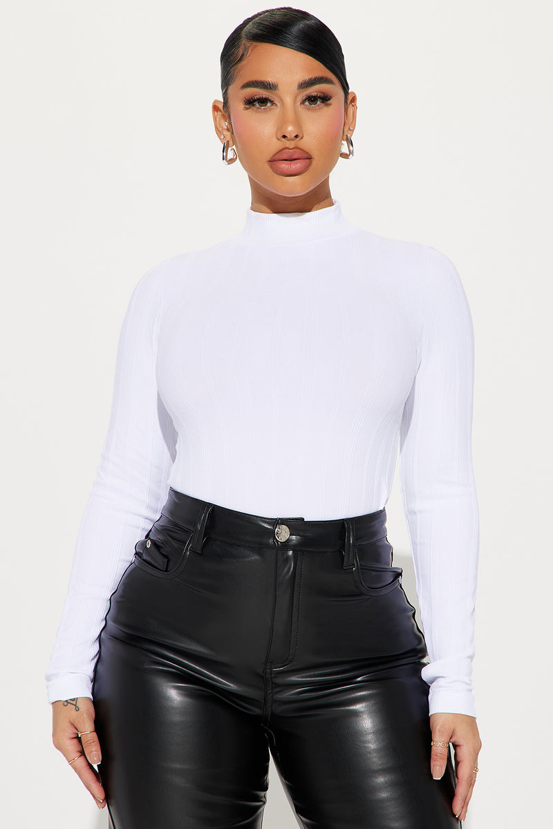 Mariana Seamless Long Sleeve Top - White | Fashion Nova, Basic Tops & Bodysuits | Fashion Nova