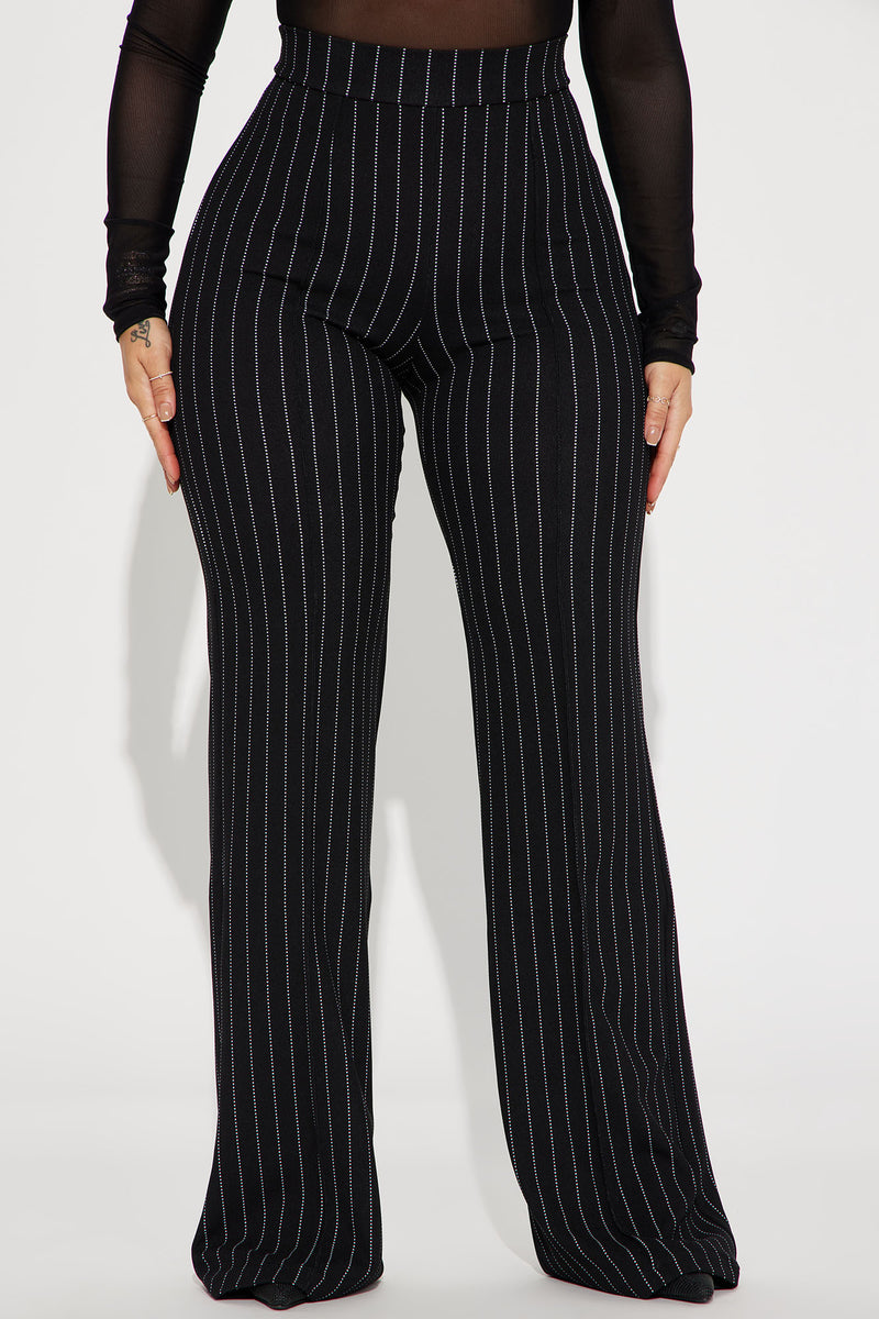 Victoria High Waisted Dress Pant Pinstripe - Black/White, Fashion Nova,  Pants