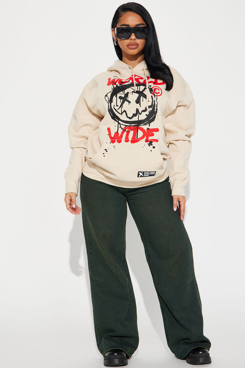 Good Vibes Worldwide Oversized Hoodie - Sand | Fashion Nova, Screens ...