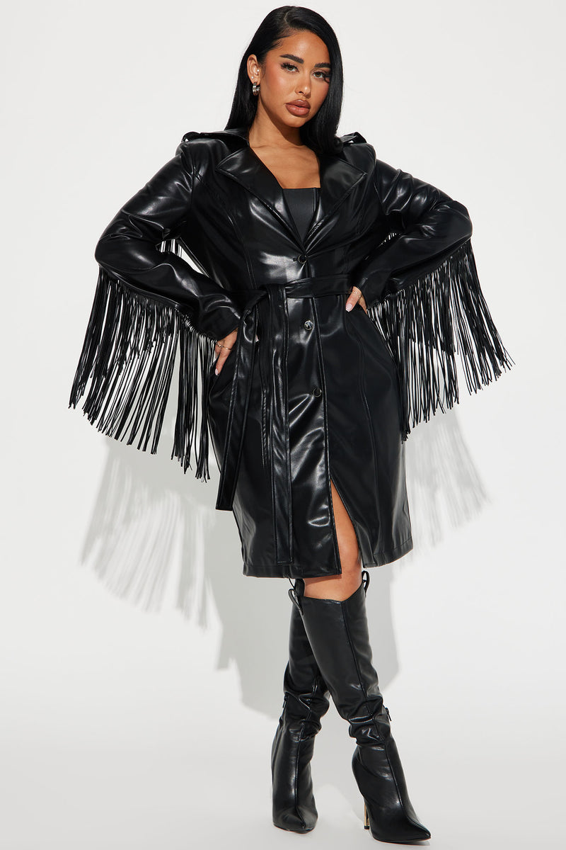 The Party Don t Stop Faux Leather Jacket Black Fashion Nova