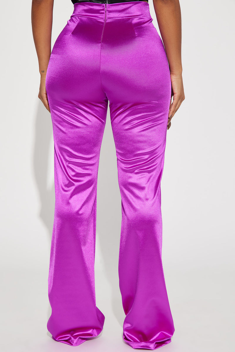 Call It Even Wide Leg Satin Dress Pants Magenta Fashion Nova, Pants